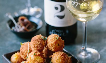 Spier Creative Block 2 paired with anchovy-stuffed arancini with aioli