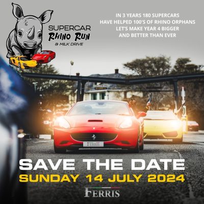 Calling all Petrolheads and Wildlife Warriors: The Rhino Supercar & Milk drive is this Sunday, the 14th of July 2024.